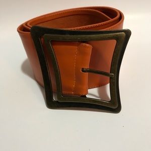 ORANGE LEATHER BELT